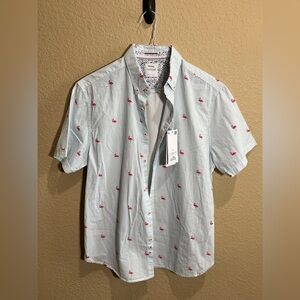 🆕 Cactus Blue and Pink Flamingo Casual Shirt